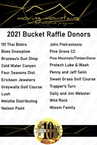 Bucket Raffle Donors