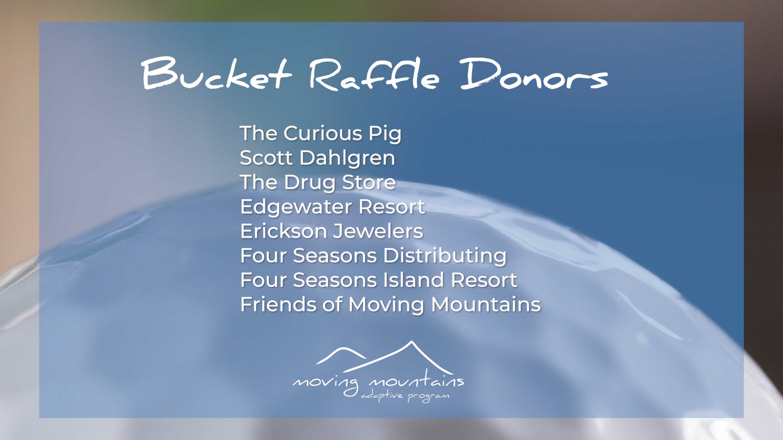 2023 Golf Outing Bucket Raffle Donors