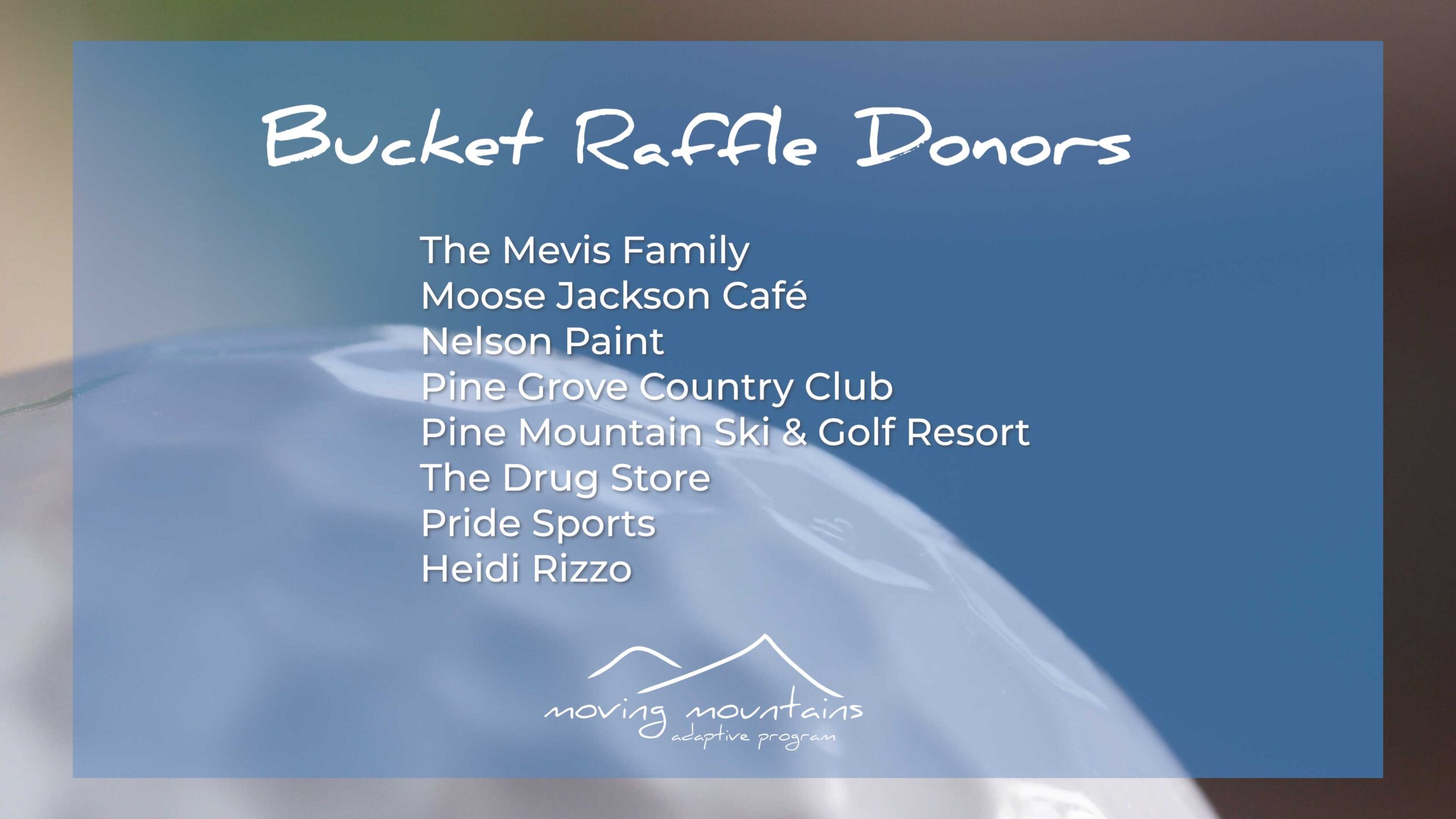 2023 Golf Outing Bucket Raffle Donors